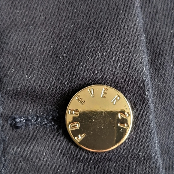 Forever 21 Button Mini Skirt Cotton Navy Blue 30 - Picture 3 of 5